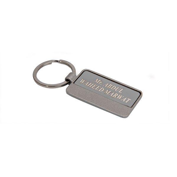Grey Prism Metallic Name Keychain