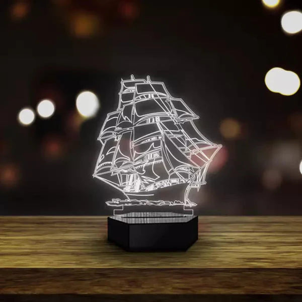 Sailing Ship 3D Night Light Lamp Lamp