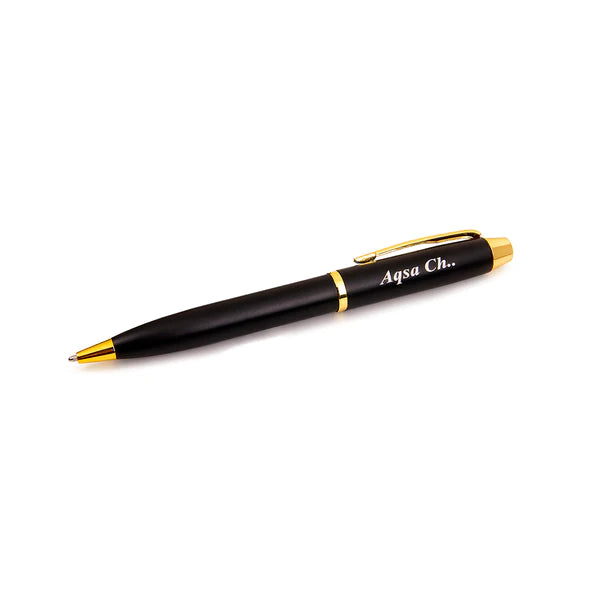 Classic Matt Black Ball Pen With Engrave Name