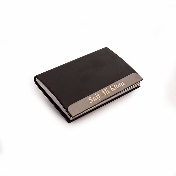 One Side Luxury Leather Visiting Card Holder | Engraved Name